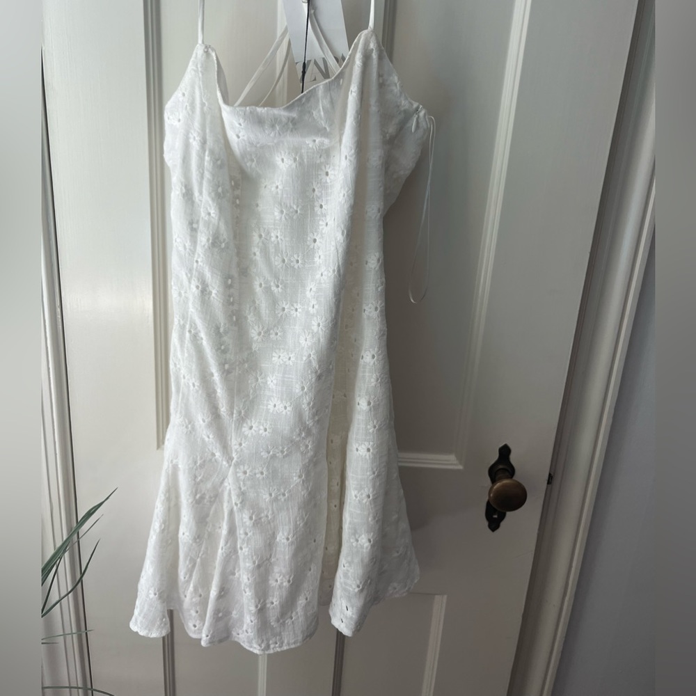 Zara Short Dress with open work embroidery!